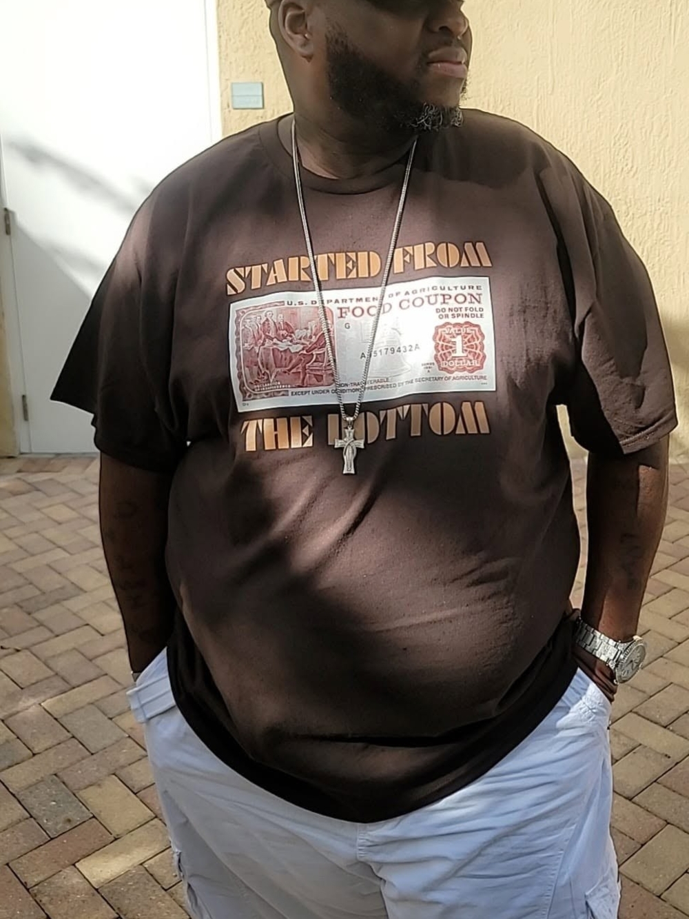 Started From The Bottom Graphic Tee - Brown